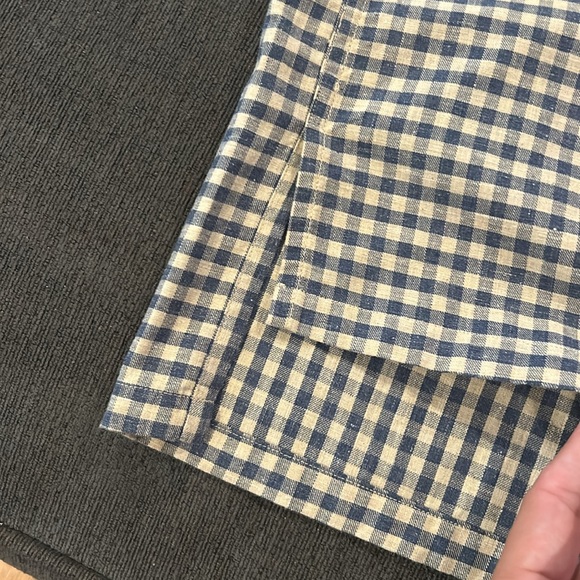 Frank & Eileen Hunter Step-Hem Button Shirtdress in Navy and Natural Sand - Picture 8 of 12